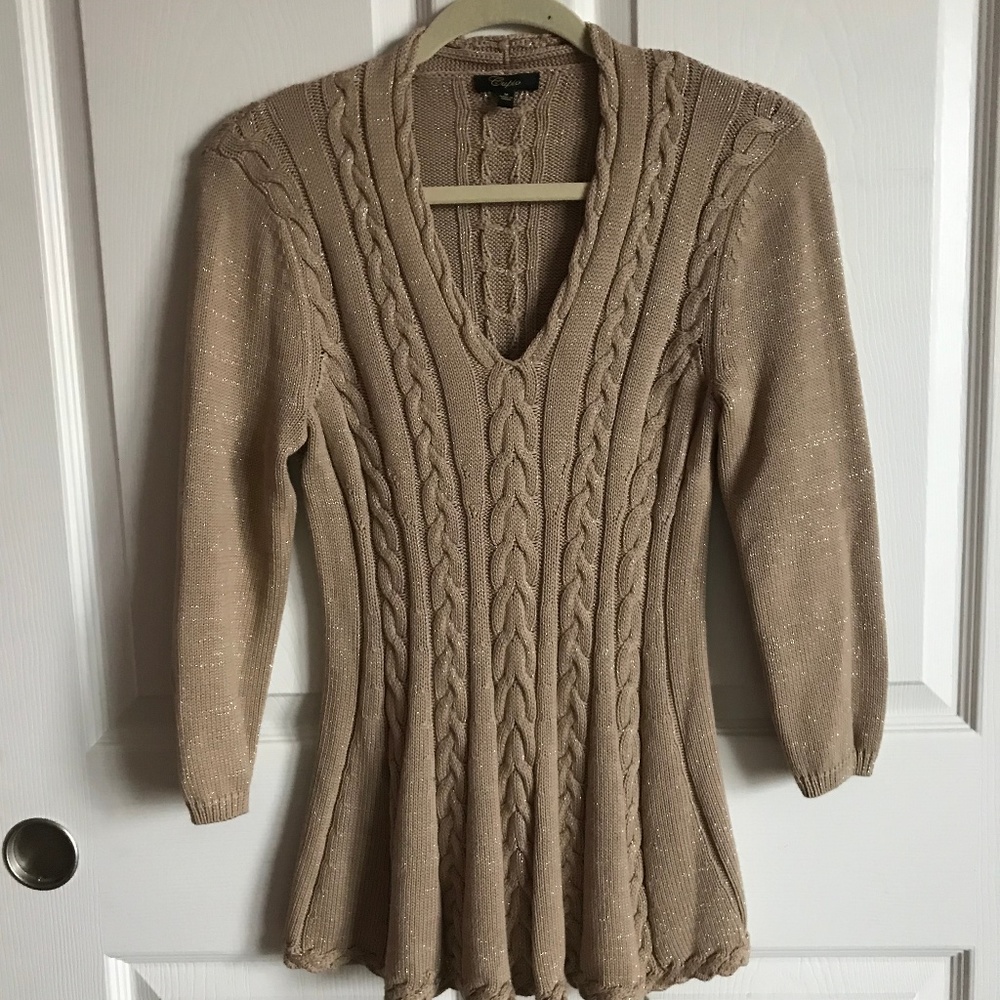 Taupe with Gold Fleck Sweater